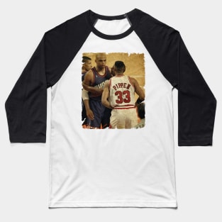 Charles Barkley vs Scottie Pippen Baseball T-Shirt